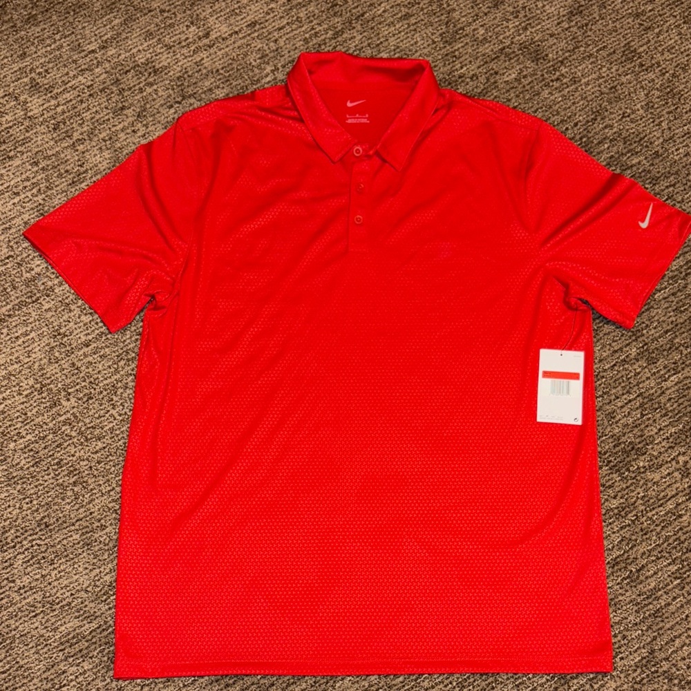 Nike Men's Bright Red Polo Shirt